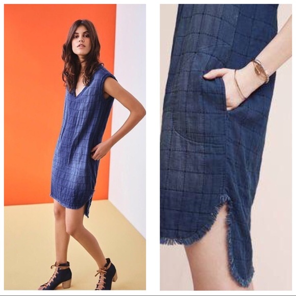 ANTHROPOLOGIE CLOTH & STONE FRAYED TUNIC DRESS S - Picture 3 of 8